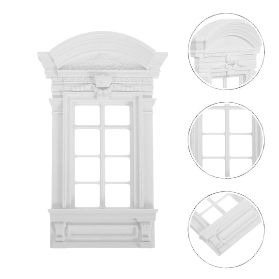 LOLIPPYY Tiny House Window Frame White Plastic Decorative Parts For Collectors 1Set