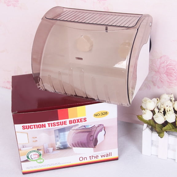 LOLIPPYY Toilet Roll Storage Holder Grey Plastic Wall Mounted Design 1Pcs