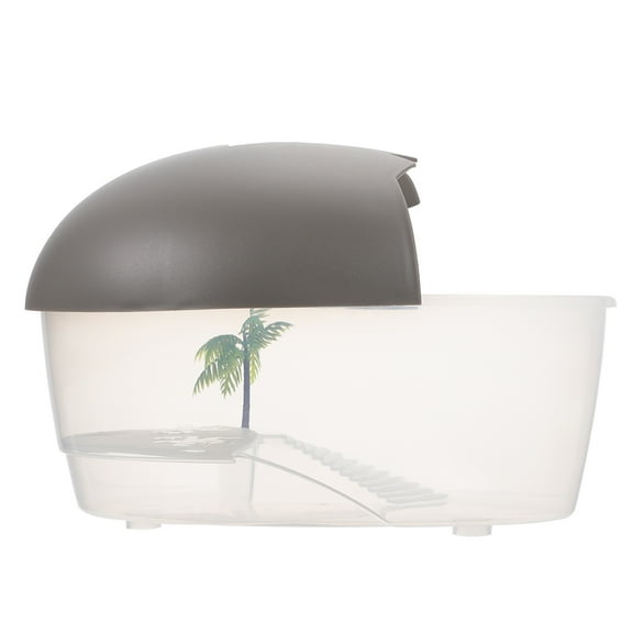 LOLIPPYY Tortoise Breeding Case Grey Leak Proof Turtle Tank with PP Material for Reptile