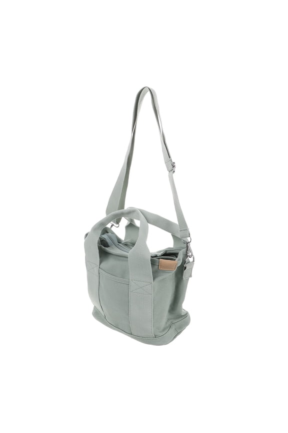 Tote Bag With Zipper 1Pcs Rectangular Cute Handbag Light Green Versatile Storage For Students