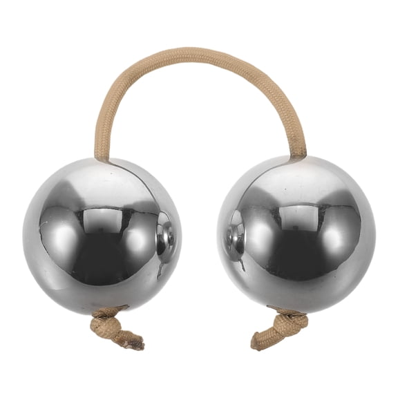 LOLIPPYY Traditional Aslatuas Double Ball Hand Shaker Plated Silver Stainless Steel Ethnic Rhythm Tool