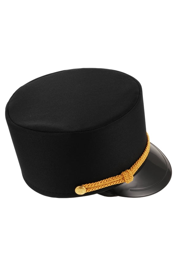 Train Engineer Costume Hat Black Soft Breathable Retro Style Conductor Cap