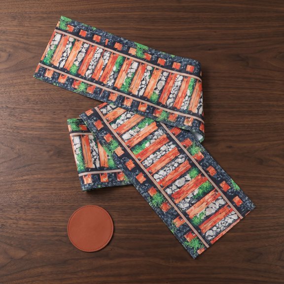 LOLIPPYY Train Party Table Runner Western Style Multi Color Decorative Strip for Dining and Buffet Tables