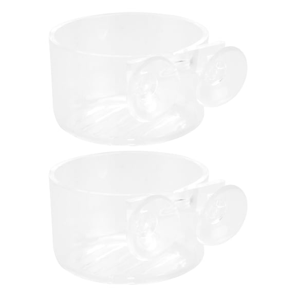 LOLIPPYY Transparent Acrylic Fish Feeder for Tank Use Keeps 2 Pieces
