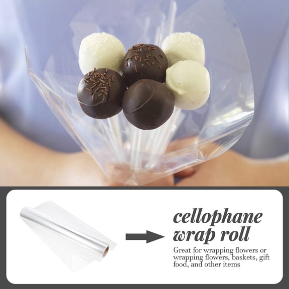 LOLIPPYY Transparent Cellophane Wrap Roll for Flower Wrapping Professional Bouquet Wrapping Material