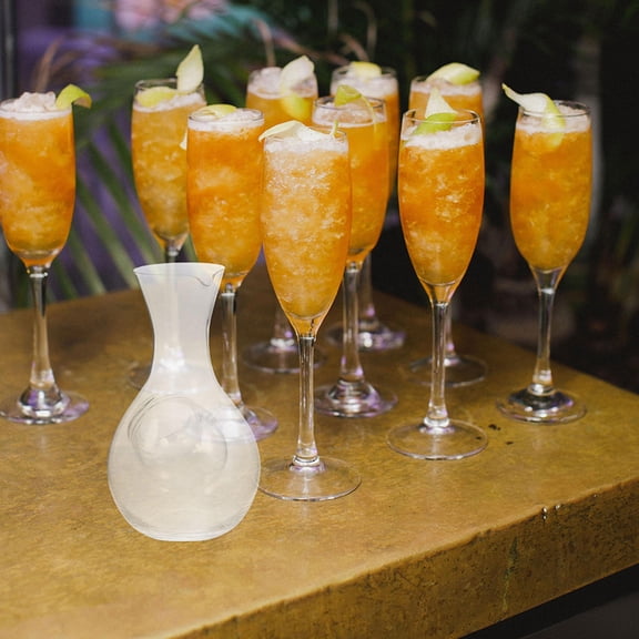 LOLIPPYY Transparent Crystal Sake Decanter with Ice Pocket Slanted Mouth for Elegant Wine and Sake Presentation