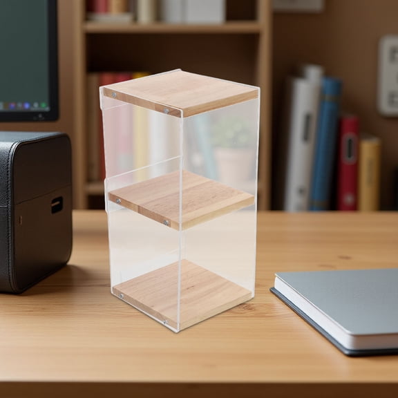 LOLIPPYY Clear Desktop Storage Organizer Rack for DVDs, CDs, Books - Easy to Assemble, Space-Saving Design for Home and Office