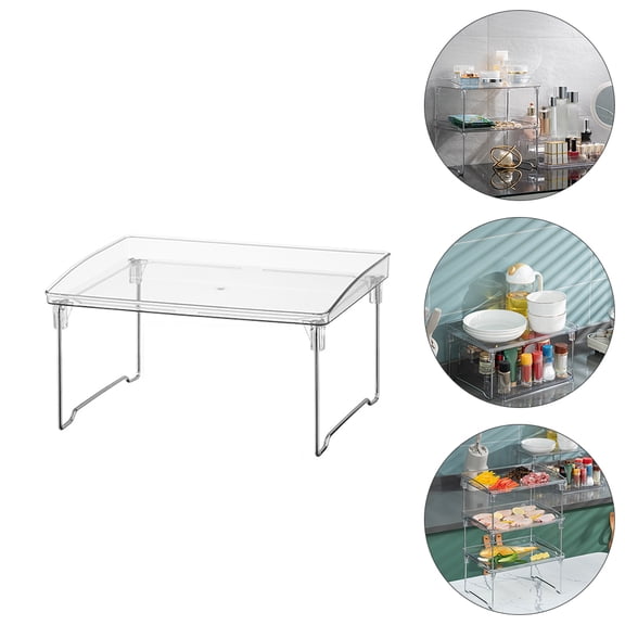 LOLIPPYY Transparent Kitchen Countertop Organizer with Folding Design and Free Stacking for Space Saving