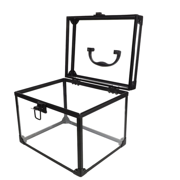 LOLIPPYY Transparent Lockable Makeup Storage Box Large Capacity Organizer for Travel and Vanity Use