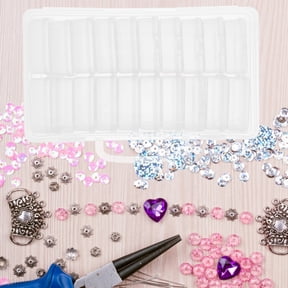 LOLIPPYY Clear Plastic Bead Container with Dividers Multi Function Organizer for Jewelry and Buttons