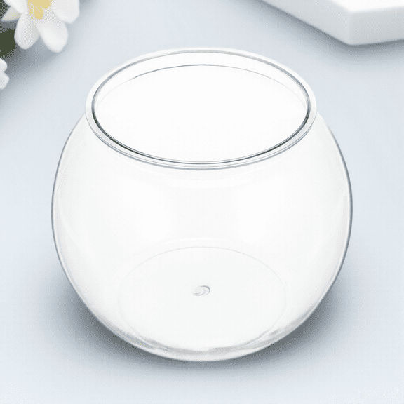 LOLIPPYY Transparent Plastic Fish Bowl Desktop Round Aquarium Anti Breakage Design