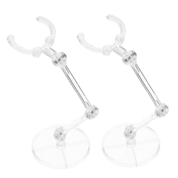 LOLIPPYY Transparent Plastic Model Stand Set for Action Figures and Dolls Stable Support 6Inch Display 2pcs
