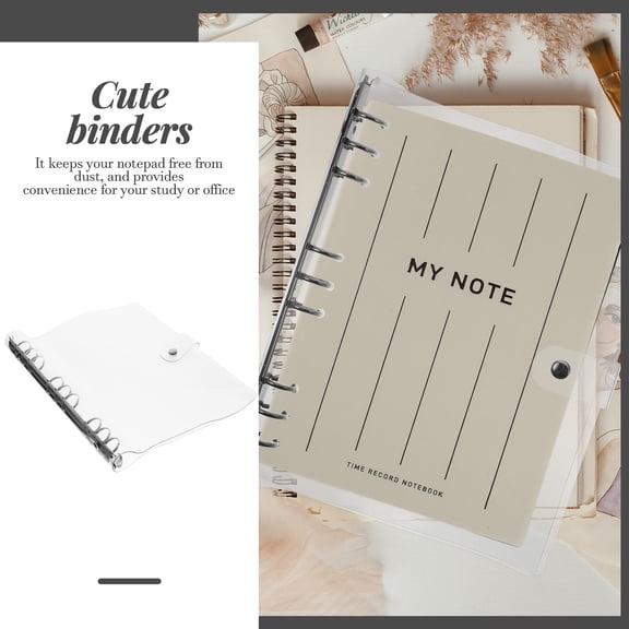 LOLIPPYY Transparent Plastic Notebook Shell Binder Cover Protecting Notebooks for Office Use