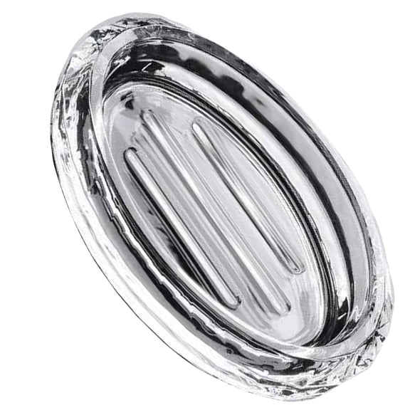 LOLIPPYY Transparent Soap Holder Tray for Bathroom and Kitchen, Keeps Soap Dry and Clean, Glass Design, 1 Set