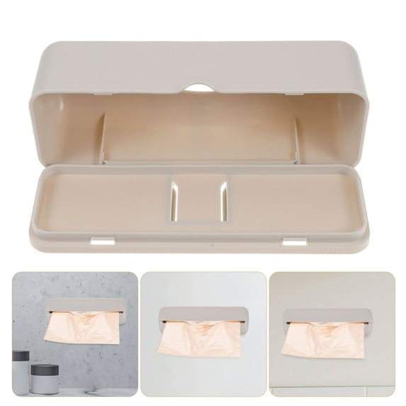 LOLIPPYY 7 Inch Wall-Mounted Trash Bag Organizer and Dispenser, Plastic Bag Holder for Kitchen, Bathroom, Laundry Room