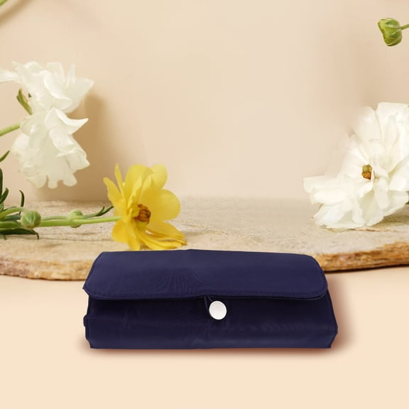 LOLIPPYY Travel Cosmetic Makeup Brush Bag Roll Up Organizer Dark Blue Portable Storage Case