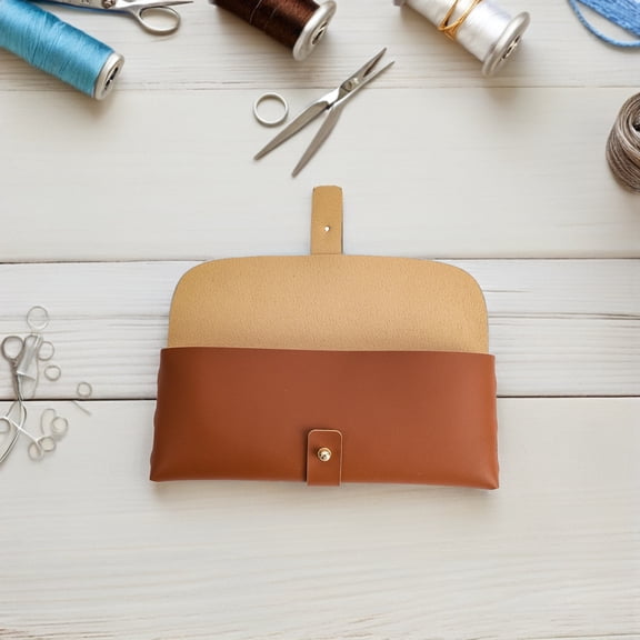 LOLIPPYY Travel Crochet Organizer Bag Nylon Brown Lightweight Pouch for Sewing and Makeup Accessories