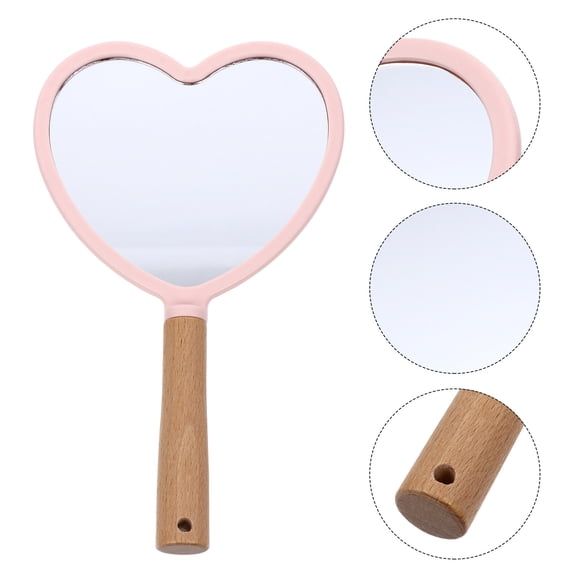 LOLIPPYY Travel Makeup Mirror Handheld Mirrors with High Definition Reflection Pink 1Set