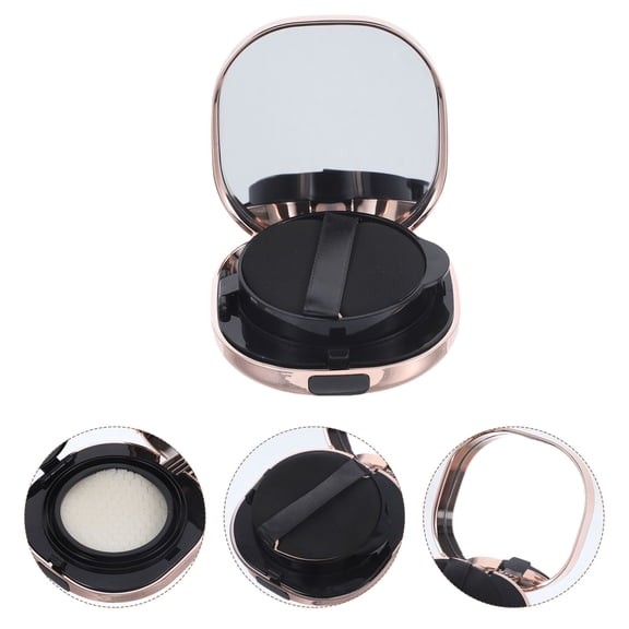 LOLIPPYY Travel Size Rose Plated Gold Powder Container with Puff for Makeup and Foundation Use