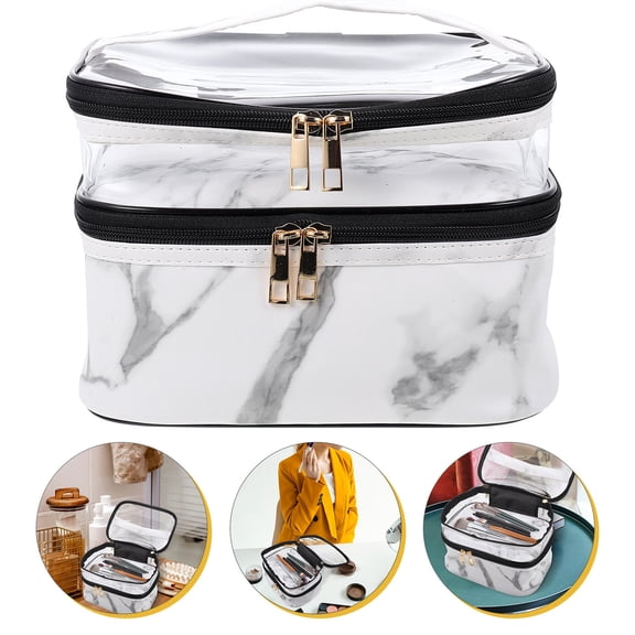 LOLIPPYY Travel Skincare Pouch Toiletries Bag Dustproof Marble Pattern Storage 1 Piece