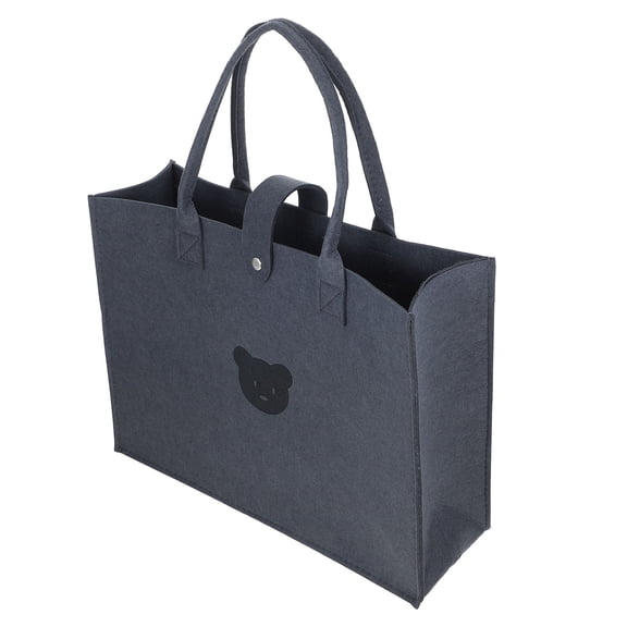 LOLIPPYY Travel Tote Bags For Women Grey Felt Large With Handles For Shopping 1Pcs