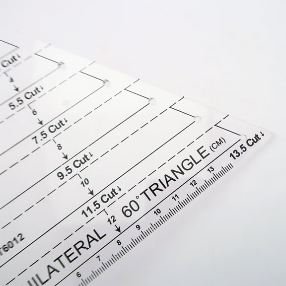 LOLIPPYY Transparent Triangle Quilting Ruler Patchwork Template Sewing Accessory for Accurate Fabric Cutting 1 Piece