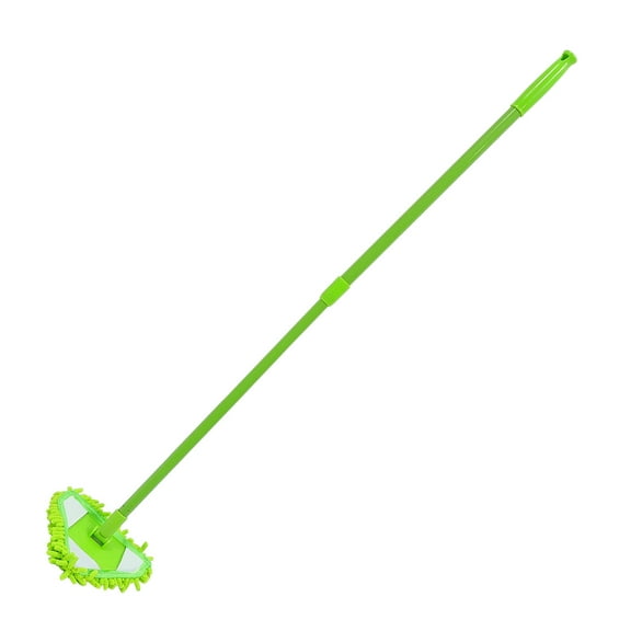 LOLIPPYY Triangular Cleaning Mop Green with Extension Pole for Thorough Floor and Glass Washing
