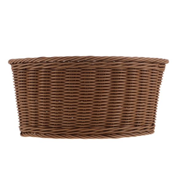 LOLIPPYY Triangular Corner Basket Storage Bin for Snacks Cosmetics Sundries in Light Brown Woven Material