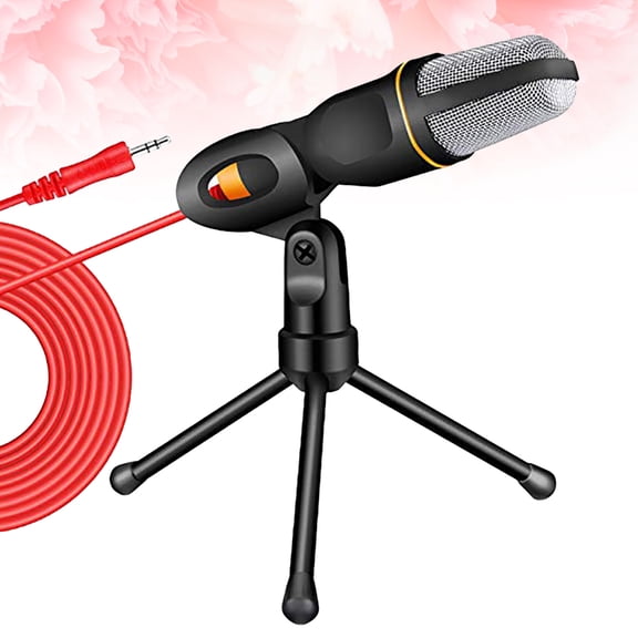 LOLIPPYY Tripod Microphone Stand Holder for PC Voice Tube, Ideal for Live Streaming, Podcasting, Video Chat - Black