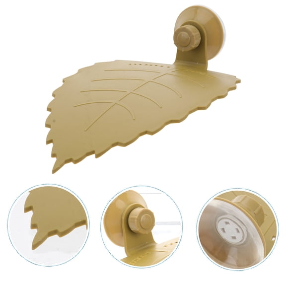 LOLIPPYY Turtle Tank Basking Platform in Yellow Plastic with Leaf-Shaped Design, 1 Pack for Turtle Habitat