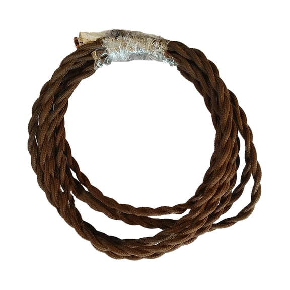 LOLIPPYY Twisted Electrical Wire Coffee Color Stranded Copper for DIY Vintage Lamp Use