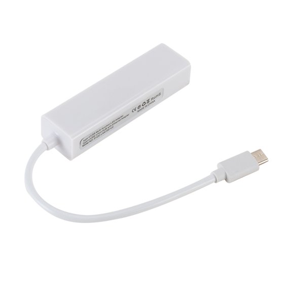 LOLIPPYY Type C Hub Network Adapter for Computer Usb3.1 3 Ports with Reverse Plug White