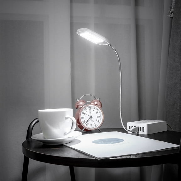 LOLIPPYY USB Charged White Laptop Lamp with 28 LED Beads Flexible Angle Adjustment