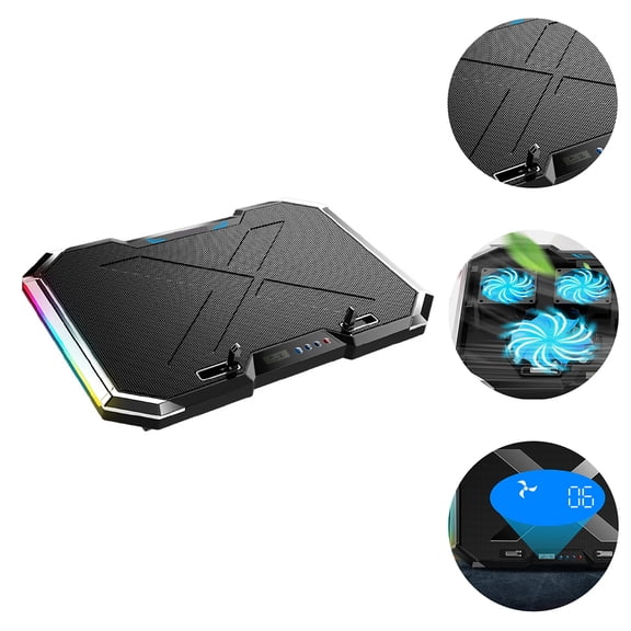 LOLIPPYY USB Laptop Cooler Cooling Pad with Rgb Breathing Light and Universal Compatibility