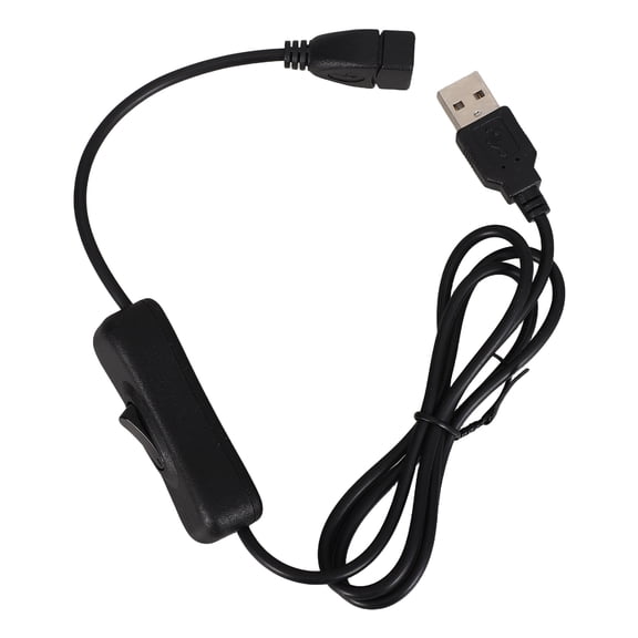 LOLIPPYY USB Male to Female Fan Extension Cable with Inline Power Button Black for Industrial Devices