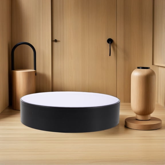 LOLIPPYY Ultra Thin Black Plastic Ceiling Light Cover Round Flush Mount Shade for Office and Studio Decor