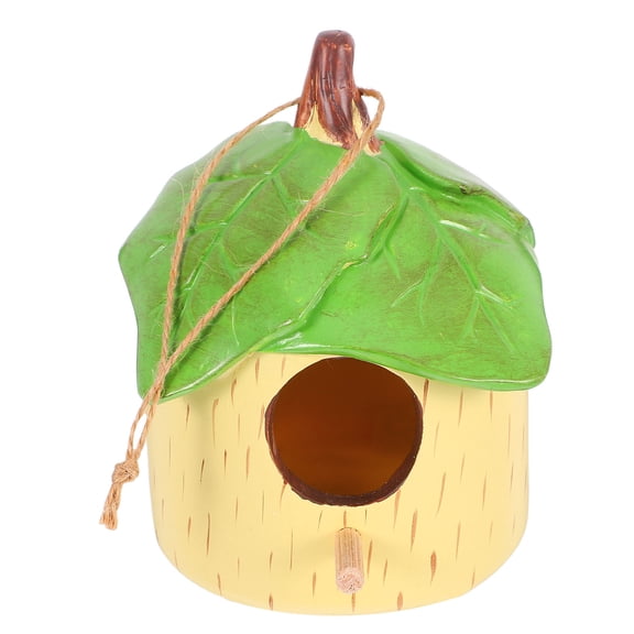 LOLIPPYY Unique Decorative Bird House for Home Decor Resin Leaf Shape 1Set