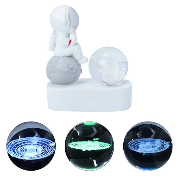 LOLIPPYY Unique Desktop Decor Astronaut Figurine Resin Glowing Effect 1Set