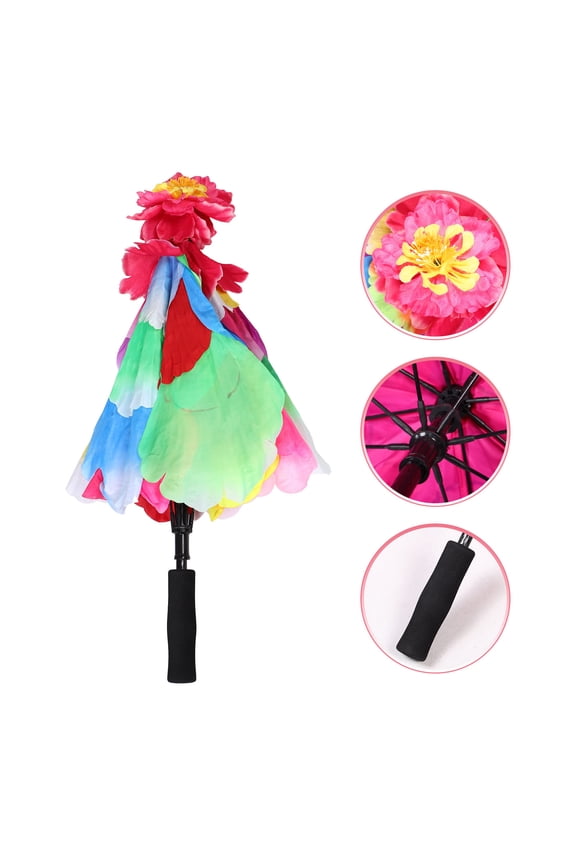Unique Flower Cloth Umbrella Dance Flower Umbrella Multi-colored 1Pcs