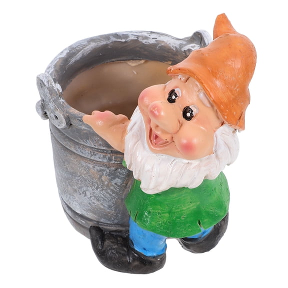 LOLIPPYY Unique Flower Pots Novelty Planter Gnome Elf Succulent Plant Pot Multi Resin for Garden Decor 1Pcs