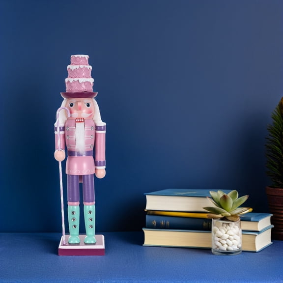LOLIPPYY Pastel Candy Wooden Nutcracker Soldier Figurine, Decorative Table Centerpiece for Valentines Day and Easter Home Decor