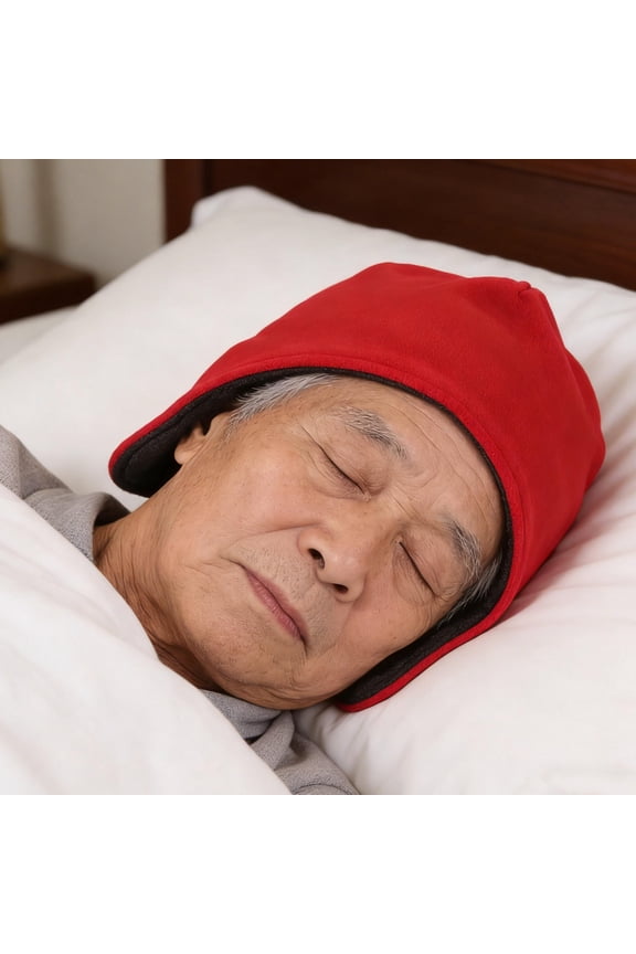 Unisex Red Sleep Cap with Stretchy Elastic Band, Full Coverage Warm Beanie Hat for Cold Weather Comfort and Cozy Fit
