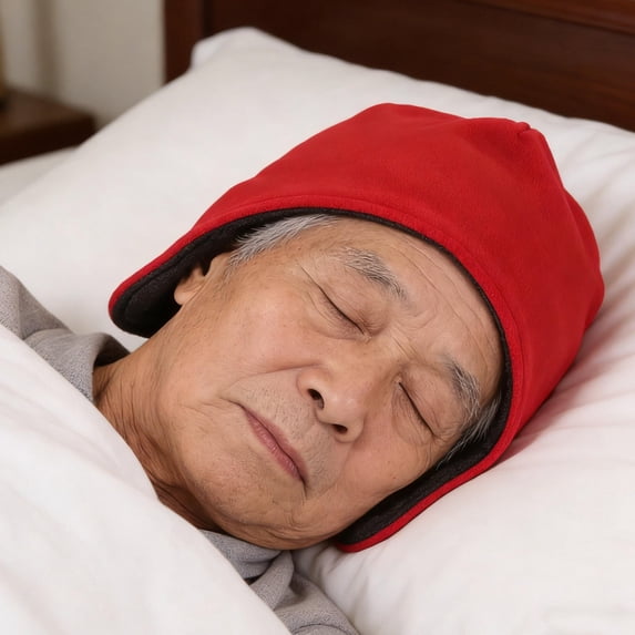 LOLIPPYY Unisex Red Sleep Cap with Stretchy Elastic Band, Full Coverage Warm Beanie Hat for Cold Weather Comfort and Cozy Fit