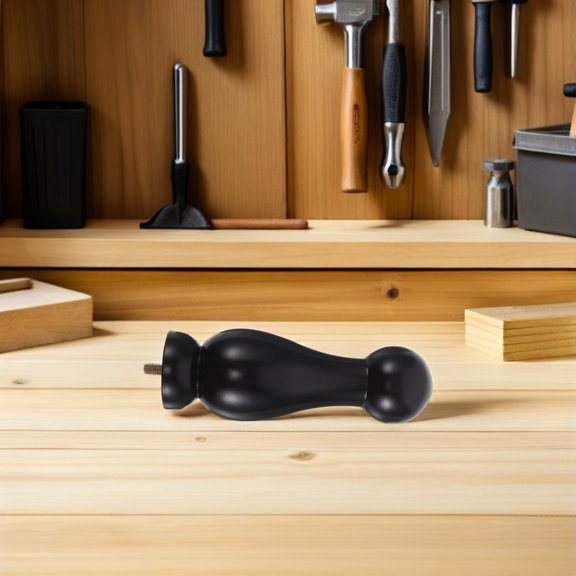 LOLIPPYY Universal Black Wood Finial for Curtain Rods Bed Posts and Flagpole Toppers