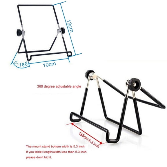 LOLIPPYY Universal Portable Tablet Stand Holder Black Aluminium Alloy Compatible with Ipad 1 2 3 4 Models