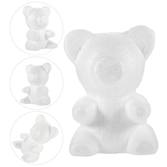 LOLIPPYY Unpainted White Foam Bear Shape for Crafts DIY Painting Easy to Glue Cut and Decorate