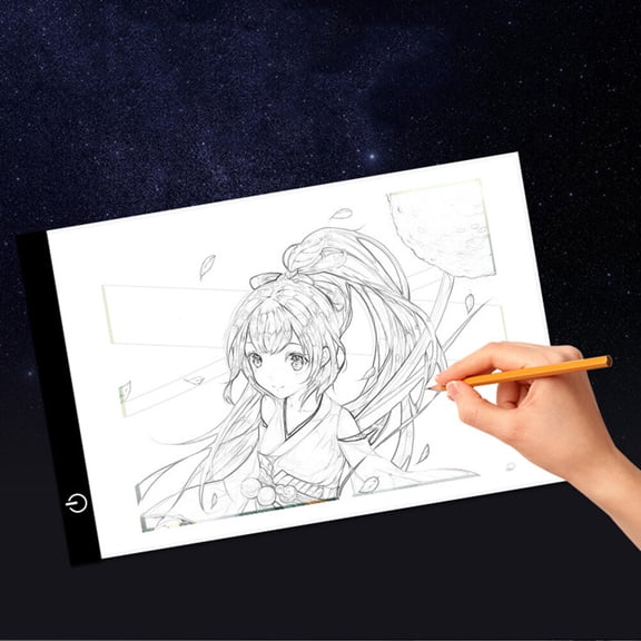 LOLIPPYY Portable Drawing Board with White LED Light, USB Powered Ultra-Thin Design for Practical Use and Easy Portability