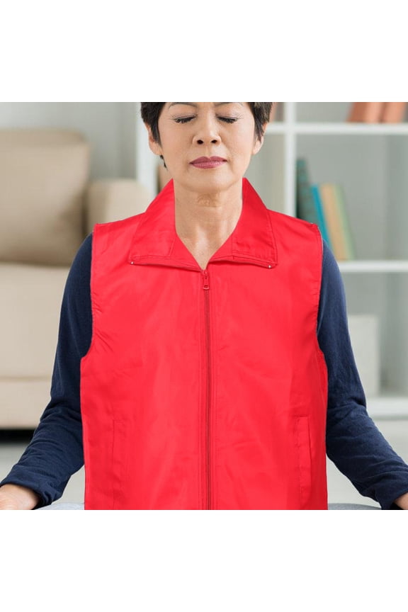 Utility Red Vest for Volunteer Uniform Workwear Promoting Event Participation
