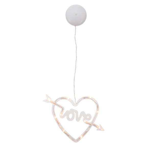 LOLIPPYY Valentine's Day Transparent Heart Shaped Suction Cup Light Romantic Home Hanging Pendant