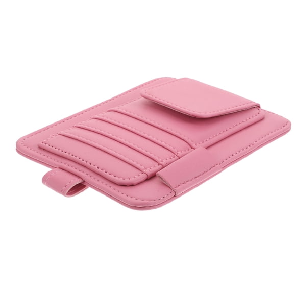 LOLIPPYY Vehicle Sun Visor Storage Pouch Pink Multi Pocket Organizer for Car Documents
